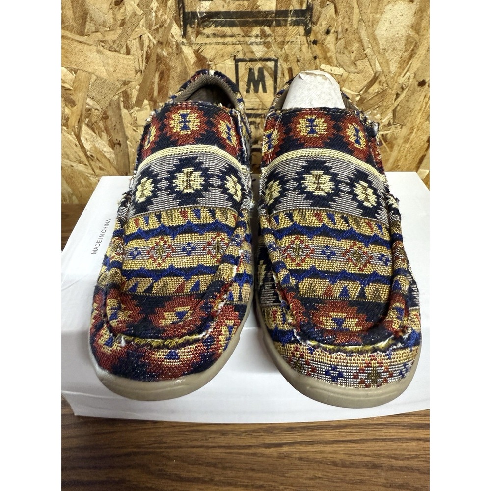 Roper Jackie Blue Women's 7.5 Aztec Southwestern Print Slip On Driving Moc NIB